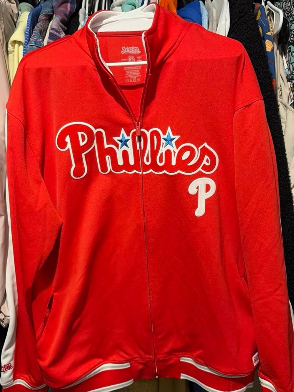 Stitches Red Phillies Full-Zip Track Jacket
